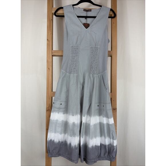 XCVI Dresses & Skirts - NWT XCVI Wearables Gray Tie Dyed Elastic Ribbed Midi Tank Dress #1201 Size SM